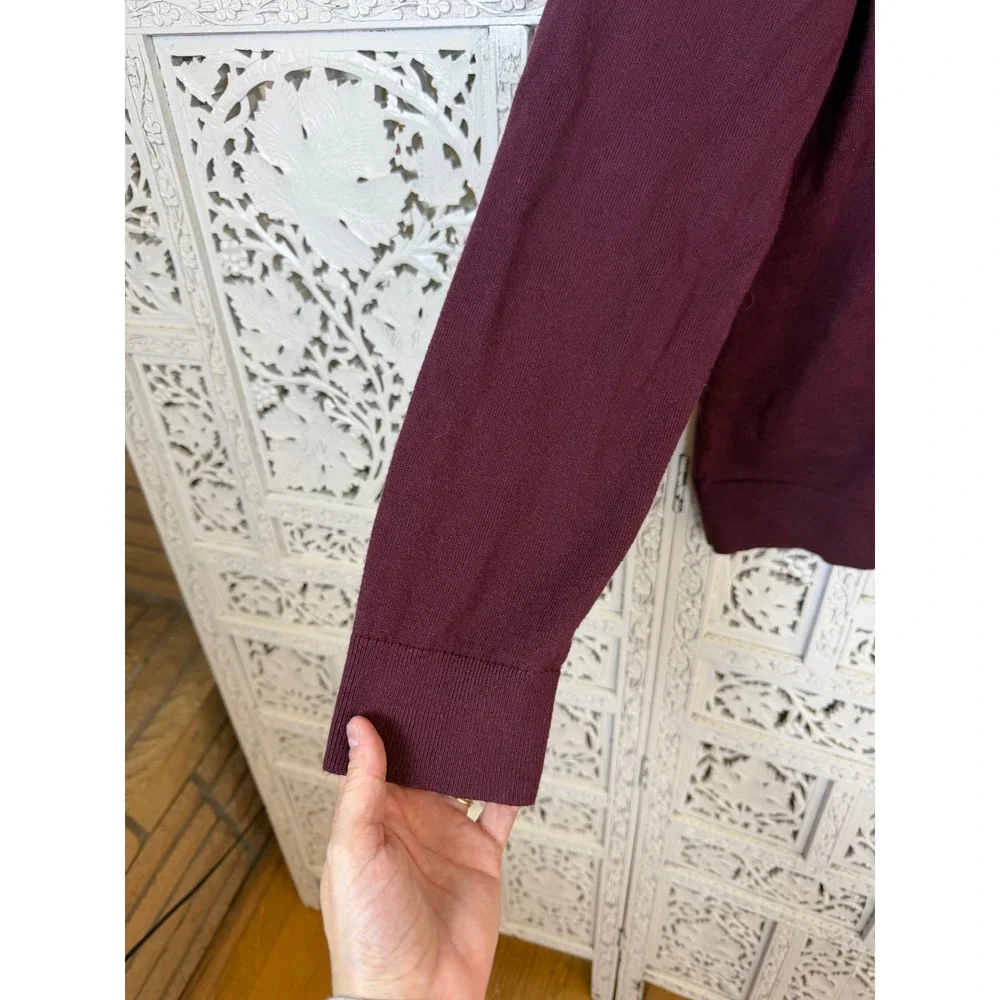 Banana Republic Fisherman Red V Neck Sweater Silk Cashmere Mens L Fits Medium